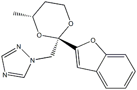 1-[[(2R,4R)-2-benzofuran-2-yl-4-methyl-1,3-dioxan-2-yl]methyl]-1,2,4-t riazole Struktur