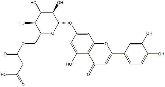 ルテオリン7-マロニルグルコシド 化学構造式