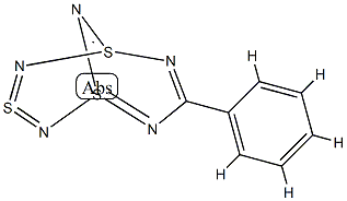 7-フェニル-1,3,5-トリチア(IV)-2,4,6,8,9-ペンタアザビシクロ[3.3.1]ノナ-1(9),2,3,5,7-ペンタエン 化学構造式