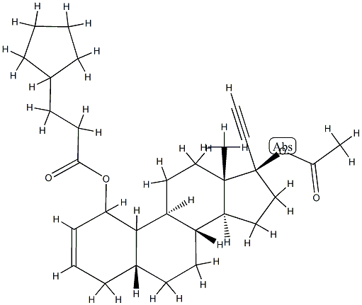 Norethisterone acetate 3-cyclopentylpropionate 化学構造式