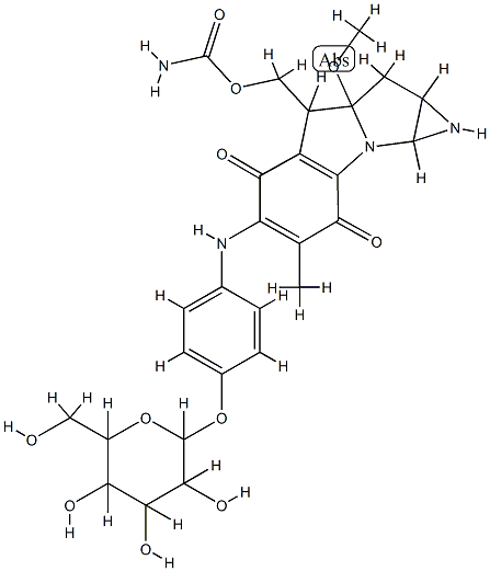 7-N-(4-O-glucopyranosyl)phenyl-9-methoxymitosane,99396-19-7,结构式