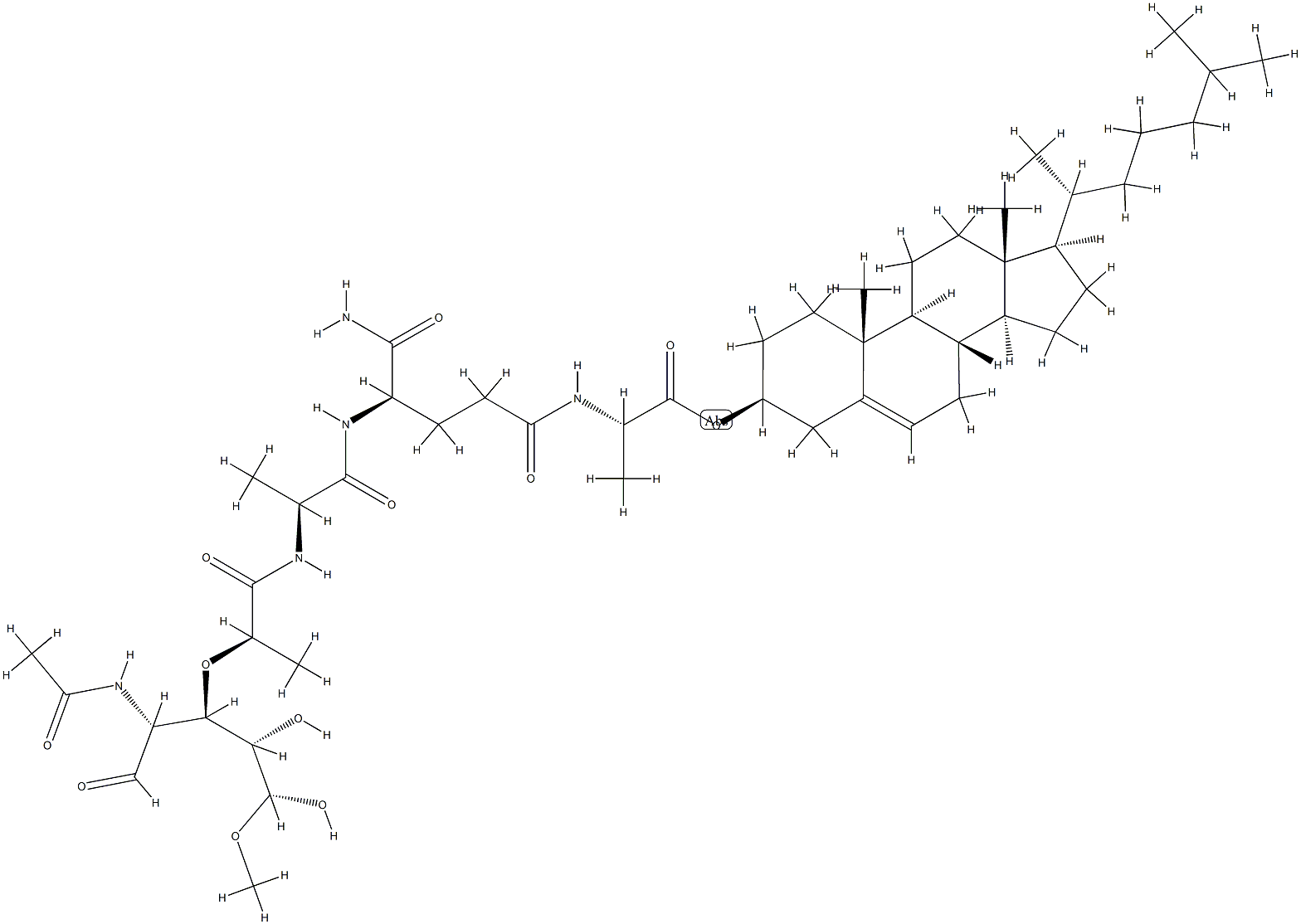 N-acetylmuramyl-alanyl-isoglutamine-alanyl-cholesterol Structure