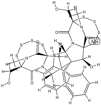 (6S,6'S)-17,18:17',18'-Diseco-2,2',5,5'-tetrademercapto-2,5:2',5'-bispertetrathio-6,6'-dihydroxychetocin,99615-92-6,结构式