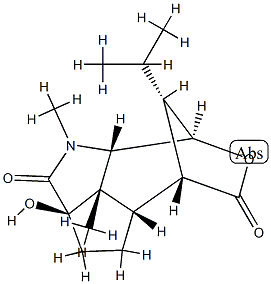 5,6-epoxy-1-hydroxy-6-isopropyl-3,11-dimethyl-3-azatricyclo(6.2.1.04(5,11))undecan-2-one Structure