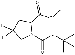 1-叔丁基2-甲基4,4-二氟吡咯烷-1,2-二甲酸酯, 1000313-00-7, 结构式