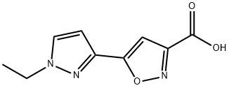 5-(1-Ethyl-1H-pyrazol-3-yl)-isoxazole-3-carboxylicacid 化学構造式