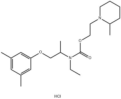 2-(2-methyl-3,4,5,6-tetrahydro-2H-pyridin-1-yl)ethyl N-[1-(3,5-dimethy lphenoxy)propan-2-yl]-N-ethyl-carbamate chloride 结构式