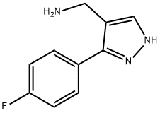 1-[3-(4-氟苯基)-1H-吡唑-4-基]甲胺 结构式