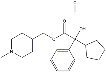 (1-methyl-3,4,5,6-tetrahydro-2H-pyridin-4-yl)methyl 2-cyclopentyl-2-hy droxy-2-phenyl-acetate chloride 结构式