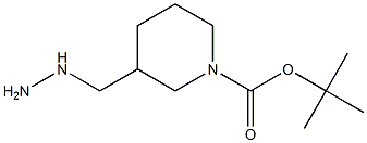 1-Piperidinecarboxylic acid, 3-(hydrazinylmethyl)-, 1,1-dimethylethyl ester Structure