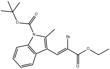 3-(2-BROMO-2-ETHOXYCARBONYL-VINYL)-2-METHYL-INDOLE-1-CARBOXYLIC ACID TERT-BUTYL ESTER Struktur