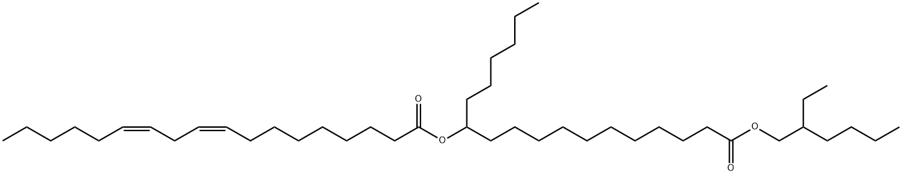 9,12-Octadecadienoic acid (9Z,12Z)-, 12-(2-ethylhexyl)oxy-1-hexyl-12-oxododecyl ester 结构式