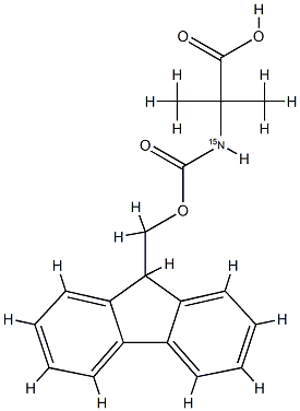 2-AMinoisobutyric acid-15N, alpha-N-FMoc 化学構造式