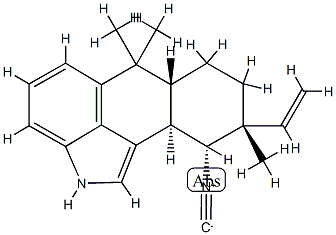 [6aR,(+)]-9α-Ethenyl-2,6,6aβ,7,8,9,10,10aα-octahydro-10α-isocyano-6,6,9-trimethylnaphtho[1,2,3-cd]indole Struktur