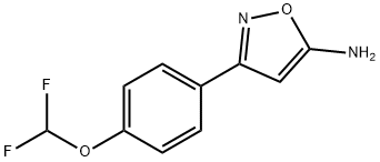 3-[4-(ジフルオロメトキシ)フェニル]-1,2-オキサゾール-5-アミン 化学構造式