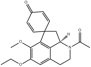 (1'R)-1'-アセチル-2',3',8',8'a-テトラヒドロ-5'-エトキシ-6'-メトキシスピロ[2,5-シクロヘキサジエン-1,7'(1'H)-シクロペンタ[ij]イソキノリン]-4-オン 化学構造式