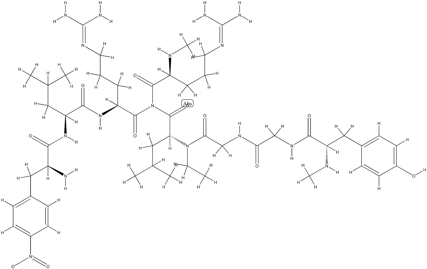 dynorphin A ethylamide (1-8), N-methyl-Tyr(1)-4-nitro-Phe(4)-N-methyl-Arg(7)-Leu(8)- Structure