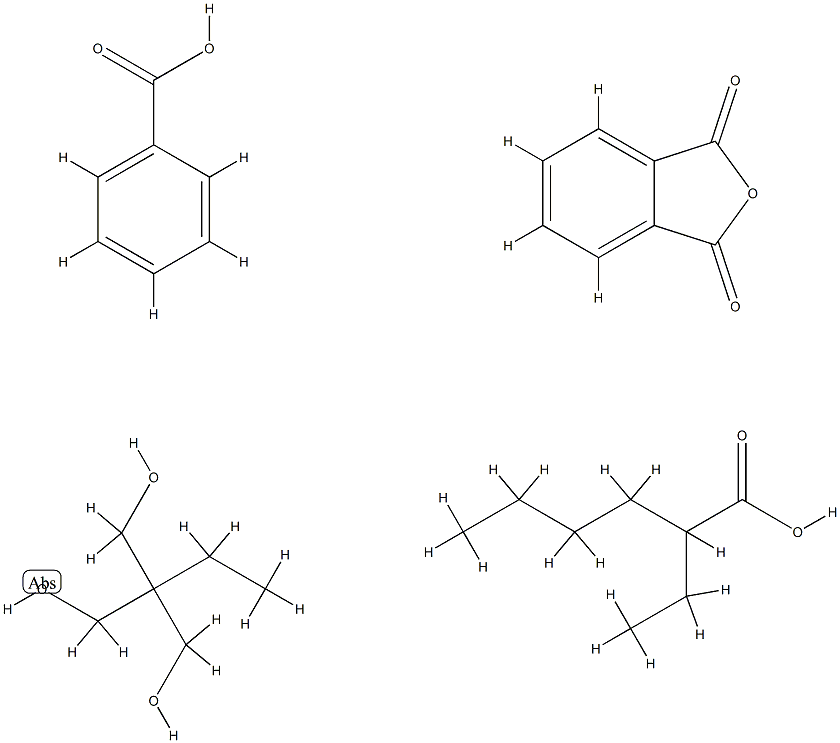 1,3-Propanediol, 2-ethyl-2-(hydroxymethyl)-, polymer with 1,3-isobenzofurandione, benzoate 2-ethylhexanoate 结构式
