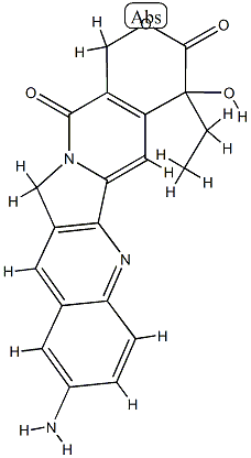 1H-Pyrano3,4:6,7indolizino1,2-bquinoline-3,14(4H,12H)-dione, 9-amino-4-ethyl-4-hydroxy- Structure