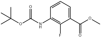 Benzoic acid, 3-[[(1,1-dimethylethoxy)carbonyl]amino]-2-fluoro-, methyl ester Struktur