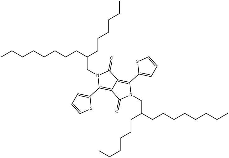 2,5-Di(2-C6C10)-3,6-di(thiophen-2-yl)-diketopyrrolopyrrole 化学構造式