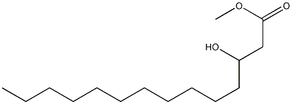 3-Hydroxytetradecanoic  acid  methyl  ester,  DL-β-Hydroxymyristic  acid  methyl  ester,104871-97-8,结构式