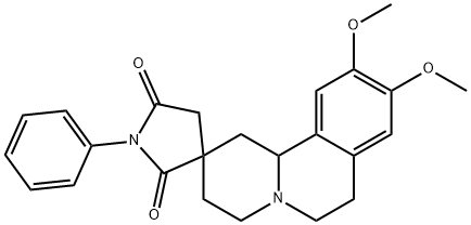 1,3,4,6,7,11b-hexahydro-9,10-dimethoxy-2H-benzo(a)quinolizine-2-spiro-3'-(1'-phenyl)succinimide,105440-26-4,结构式