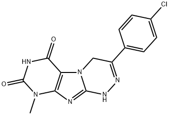 3-(4-chlorophenyl)-9-methyl-1,4-dihydro[1,2,4]triazino[3,4-f]purine-6,8(7H,9H)-dione Struktur