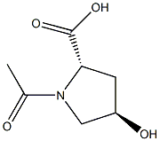 D-Proline, 1-acetyl-4-hydroxy-, (4S)-rel- (9CI) 结构式