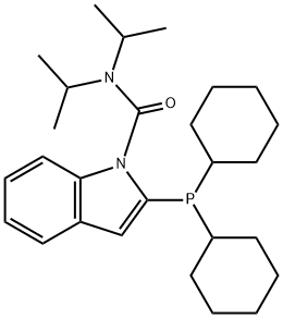 2-(二环己基膦基)-N,N-双(1-甲基乙基)-1H-吲哚-1-甲酰胺,1067175-36-3,结构式