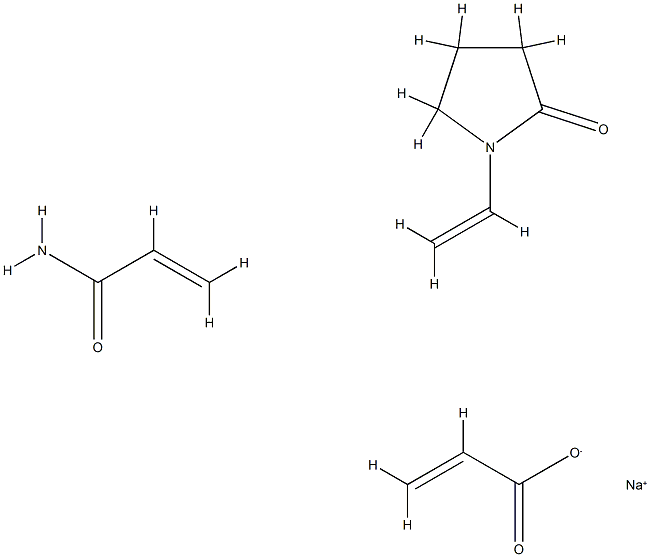 2-Propenoic acid sodium salt polymer with 1-ethenyl-2-pyrrolidinone and 2-propen- amide 结构式