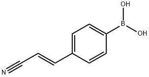 (E)-(4-(2-氰基乙烯基)苯基)硼酸, 1072946-14-5, 结构式