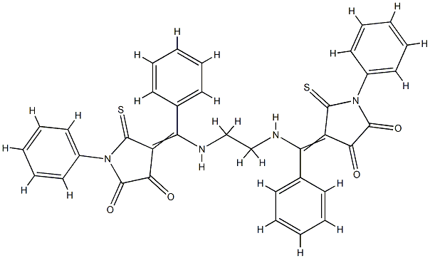 107888-02-8 (4E)-4-[[2-[[(E)-(4,5-dioxo-1-phenyl-2-sulfanylidene-pyrrolidin-3-ylid ene)-phenyl-methyl]amino]ethylamino]-phenyl-methylidene]-1-phenyl-5-su lfanylidene-pyrrolidine-2,3-dione