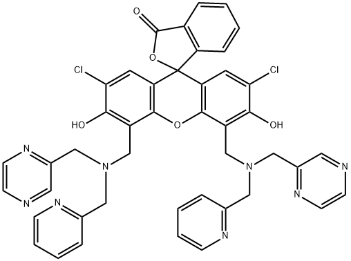 9-(2-Carboxyphenyl)-2,7-dichloro-4,5-bis[(2-picolyl)(pyrazin-2-ylMethyl)aMinoMethyl]-6-hydoxy-3-xanthanone ZPP1