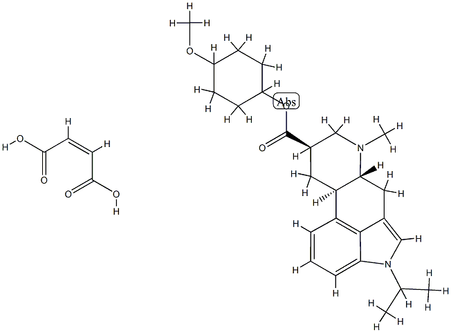 Ergoline-8-carboxylic acid, 6-methyl-1-(1-methylethyl)-, 4-methoxycycl ohexyl ester, (8beta(trans))-, (Z)-2-butenedioate (1:1) Structure