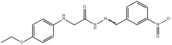 2-[(4-ethoxyphenyl)amino]-N'-(3-nitrobenzylidene)acetohydrazide (non-preferred name),109092-46-8,结构式