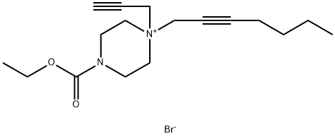 ethyl 4-hept-2-ynyl-4-prop-2-ynyl-2,3,5,6-tetrahydropyrazine-1-carboxy late bromide Structure