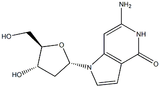 6-amino-1-(2-deoxypentofuranosyl)-1H-pyrrolo(3,2-c)pyridin-4(5H)-one 结构式