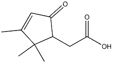 2-oxo-delta(3)-4,5,5-trimethylcyclopentenylacetic acid Struktur