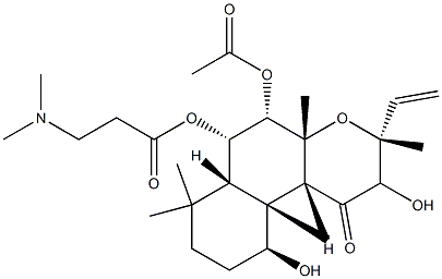 (+)-(3R,4aR,5S,6S,6aS,10S,10aR,10bS)-Dodecahydro-5,6,10,10b-tetrahydroxy-3,4a,7,7,10a-pentamethyl-3-vinyl-1H-naphtho[2,1-b]pyran-1-one 5-acetate 6-ester with N,N-dimethyl-β-alanine|