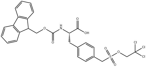 (2S)-2-[(9H-フルオレン-9-イルメトキシカルボニル)アミノ]-3-[4-[(2,2,2-トリクロロエトキシ)スルホニルメチル]フェニル]プロピオン酸 化学構造式