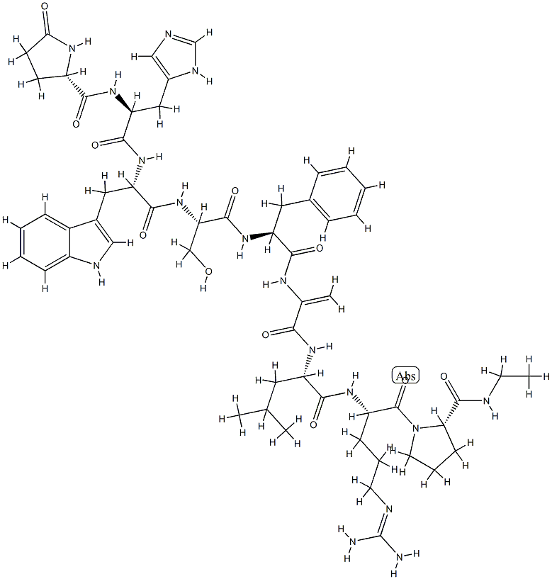 LHRH, Phe(5)-delta-Ala(6)-N-Et-ProNH2(9)- Struktur