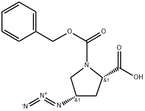 (2S,4S)-4-azido-1,2-Pyrrolidinedicarboxylic acid 1-(phenylmethyl) ester Struktur