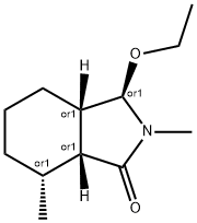 1H-Isoindol-1-one,3-ethoxyoctahydro-2,7-dimethyl-,(3alpha,3aalpha,7bta,7aalpha)-(9CI) Struktur