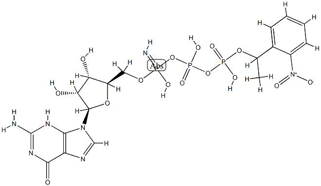 1-(2-nitro)phenylethyl-P(3)-guanylyl imidodiphosphate 结构式