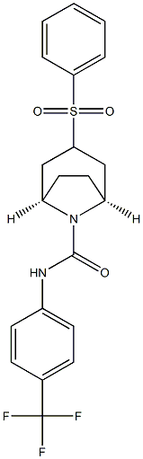 (3-内)-3-(苯磺酰基)-N-[4-(三氟甲基)苯基]-8-氮杂双环[3.2.1]辛烷-8-甲酰胺,1170321-78-4,结构式