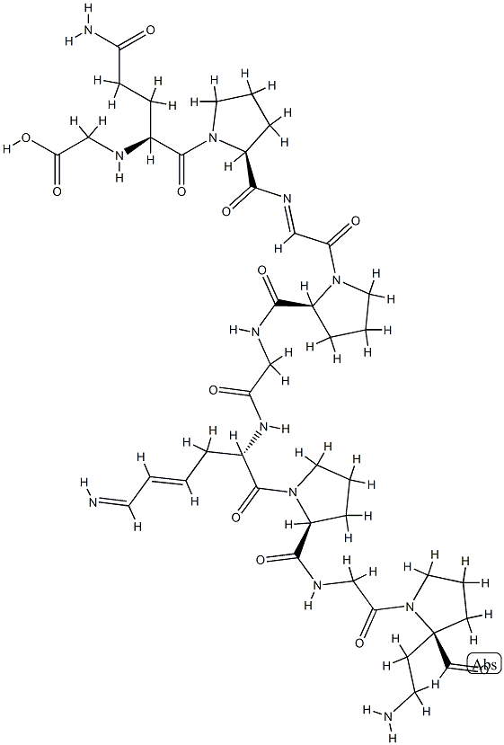 cyclo(lysyl-prolyl-glycyl-prolyl-glycyl-glutamyl-prolyl-glycyl-prolyl-glycyl)cyclo(1epsilon-6-gamma)glycine Structure