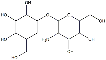 ((1,2,4-3,5)-2,3,4-trihydroxy-5-hydroxymethyl-1-cyclohexyl)2-amino-2-deoxy-alpha-glucopyranoside 结构式