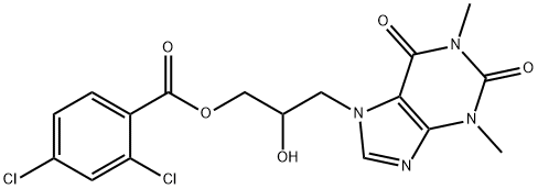 7-gamma-(beta-hydroxypropyl)theophylline 2',4'-dichlorobenzoate 结构式