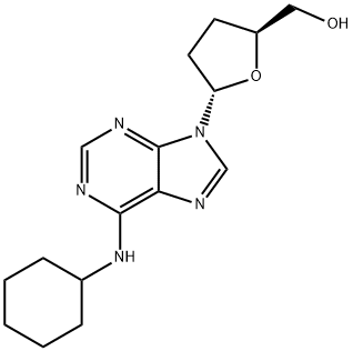 2',3'-dideoxy-N(6)-cyclohexyladenosine 结构式